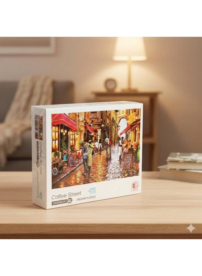 Coffee Street Jigsaw Puzzle – 70*50 cm – 1000 PCS European Café Scene – Warm Evening Ambience – Relaxing Puzzle for Adults & Teens Age 14+ – High-Quality Print – Perfect for Framing or Gifting - Image 5